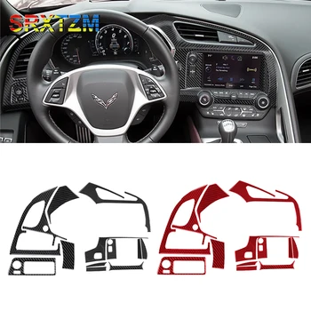 Панель управления навигацией в салоне автомобиля, кондиционером, украшение из углеродного волокна для Chevrolet Corvette C7 2014-2019 LHD