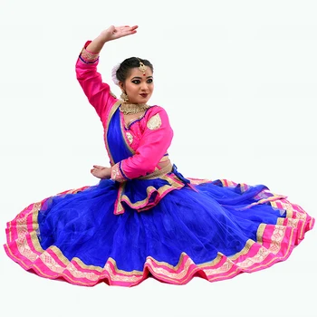 Индийский модный танцевальный костюм в этническом стиле, комплект для выступлений, 3 предмета