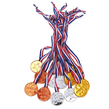 1 шт. Наградные медали, детские Золотые Пластиковые медали победителей, Спортивная сумка для вечеринки, призы, игрушки из безопасного экологически чистого материала ABS