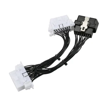 Автомобильный электронный кабель OBD2, один разделенный на два удлинительных кабеля, 0,15 М кабель-адаптер OBD one drag two, удлинительный кабель OBD2