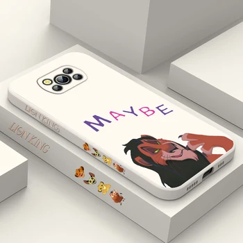 Мультяшный Король Лев Disney Чехол Для Телефона Xiaomi Poco X4 X3 F4 F3 NFC M5 M4 M3 GT S Pro 4G 5G Жидкая Левая Веревочная Крышка