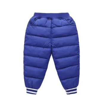 Детские зимние пуховые теплые брюки с хлопковой подкладкой, детские лыжи на открытом воздухе, кемпинг, треккинг, Спортивные игры, Ветрозащитные штаны для мальчиков и девочек