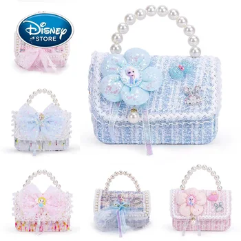 Детская сумка Disney Frozen с магнитной пряжкой, Мультяшная Милая принцесса Эльза, кошелек для девочек, ручная сумка через плечо с цепочкой