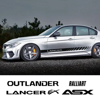 2ШТ Наклейки на боковую юбку двери автомобиля Наклейки для Mitsubishi ASX Lancer Lancer-ex Outlander Ralliart Аксессуары для укладки автомобилей Декор