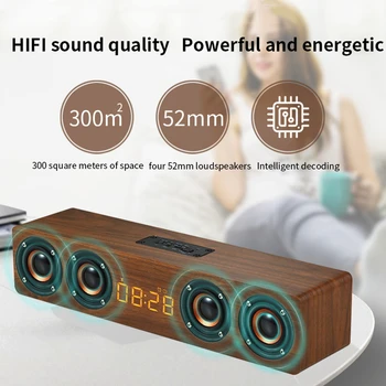 Деревянный динамик Bluetooth мощностью 20 Вт, 4 динамика, звуковая панель, эхо-стена для телевизора, аудиосистема для домашнего кинотеатра, звуковая коробка высокого качества звука HIFI для ПК/ телевизора