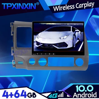 IPS Carplay Android 10,0 PX6 4G-64G Для Honda CIVIC 2006-2011 DSP Магнитофон Мультимедийный Плеер Головное Устройство Navi GPS Авторадио