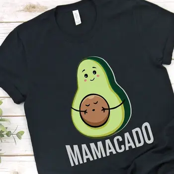 Футболка для беременных Mamacado Объявление о беременности, авокадо, Показать мужу Материнство