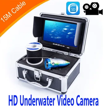 1000TVL HD Водонепроницаемая Видеокамера для подводной рыбалки 7-дюймовый Монитор 1000tvl 12 светодиодов 15-метровый кабель с функцией записи DVR