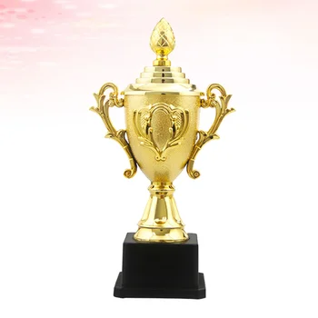 Золотой 185-сантиметровый мини-приз Пластиковый приз для награждения Призы для декора Подарочные награды для конкурса Трофей с черной основой