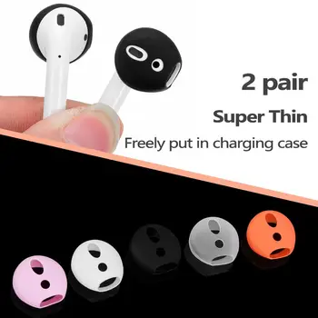 2 Пары силиконовых противоскользящих наконечников для наушников-вкладышей Ультратонкий чехол для AirPods Apple EarPods