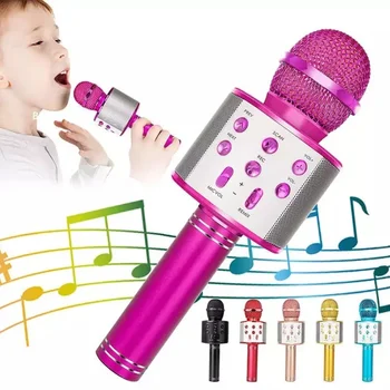 2023 Караоке Bluetooth-динамик с микрофоном, перезаряжаемый портативный преобразователь голоса, беспроводной Bluetooth-микрофон для детей, новинка