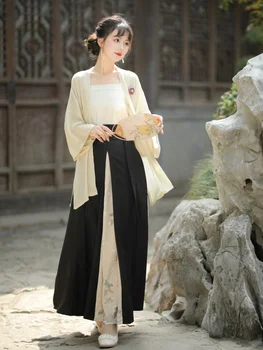 Новый женский костюм китайской династии Мин, Древний традиционный комплект Hanfu, женский повседневный улучшенный костюм для косплея, комплект Hanfu Dress