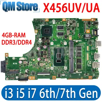 X456UN Материнская Плата Для ASUS X456UVK X456UQ X456UJ X456UB X456UV X456 X456UA Материнская плата Ноутбука I3 I5 I7 DDR3/DDR4 4 ГБ Оперативной памяти UMA/DIS