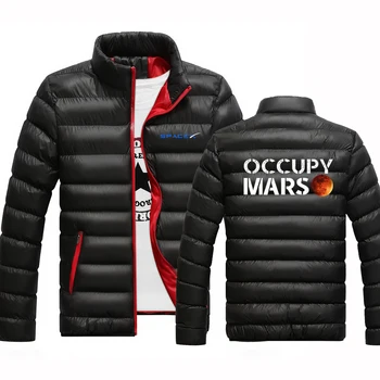 2023 новый мужской зимний толстый теплый кардиган SpaceX на молнии, удобная повседневная модная куртка в стиле харадзюку с хлопковой подкладкой, пальто