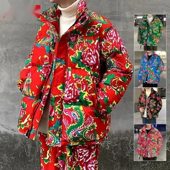 Брючный костюм с хлопковой подкладкой Northeast big flower, супер модный тренд, красивая мужская и женская одежда