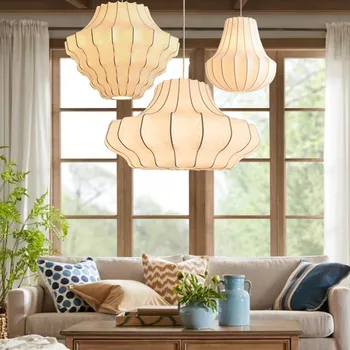 Новый стиль, шелковая лампа, подвесные светильники, итальянская дизайнерская шелковая лампа для гостиной, спальни, роскошного кухонного островного домашнего декора, освещения