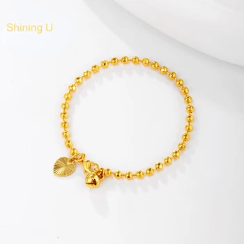 Блестящий браслет из U-образных бусин для женщин, покрытый 24-каратным золотом, Новый подарок модных ювелирных изделий в китайском стиле