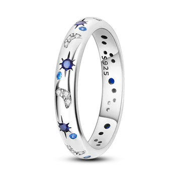 Кольцо из стерлингового Серебра 925 пробы с Бриллиантовой Звездой, Вечернее кольцо для девочек, Звезда и Луна, Модные Украшения для старшего кольца 2023 года, Лидер продаж