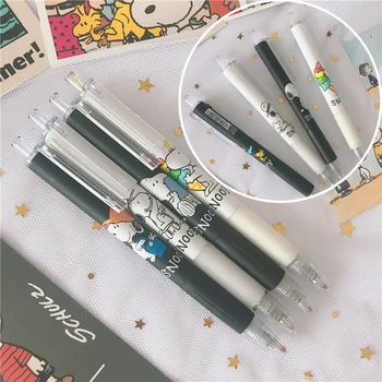Гелевая ручка Snoopy Аниме, ручки с черными чернилами 0,5 мм, мультяшная шариковая ручка для студентов, школьные канцелярские принадлежности, Нейтральная ручка, подарки