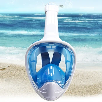 Синяя маска для подводного плавания Для взрослых, маска для подводного плавания, широкий обзор, защита от запотевания, защита от протечек
