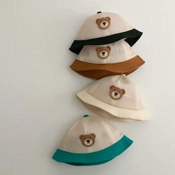 Детская летняя дышащая шапочка, детская солнцезащитная шапочка для малышей, летняя пляжная шляпа на открытом воздухе, солнцезащитная шляпа на 10-20 месяцев