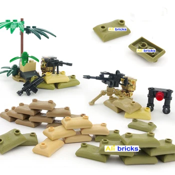 100шт Строительных блоков Военный Спецназ Мешок с песком Развивающие Креативные Кирпичи Игрушки Для детей Подарки для детей