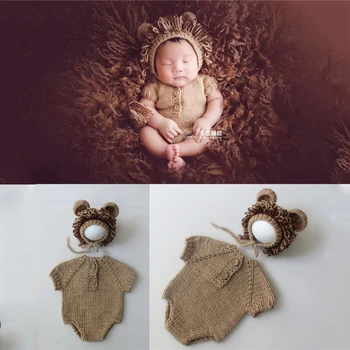 Q0KB Реквизит для фотосъемки младенцев, шляпа и комбинезон, комплект из 2 предметов, реквизит для вечеринки в честь дня рождения ребенка