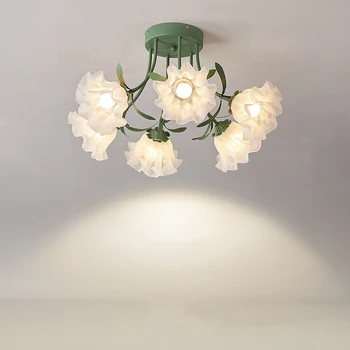 Люстра для гостиной в стиле французского Крема, Дизайнерский креатив, Ресторан Linglan Flower, Потолочный светильник для спальни, американская ретро-лампа