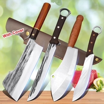 Нож для разделки мяса, разделочный нож для мяса, говядины, нож для выживания на открытом воздухе, прямой нож для рыбалки, охотничий нож для кемпинга, Кухонные ножи для приготовления пищи шеф-повара