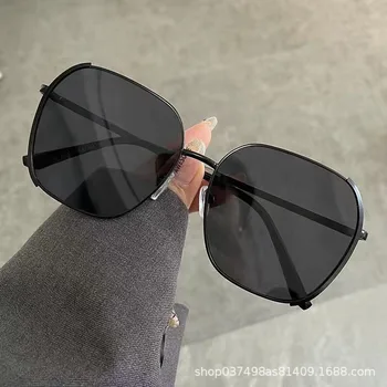 Новые женские солнцезащитные очки ретро-хипстерского оттенка металлические солнцезащитные очки Модные интернет-знаменитости очки в большой оправе