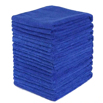 100шт Впитывающее полотенце из микрофибры для ухода за автомобилем, домашняя кухня, чистое полотенце для мытья посуды, синее
