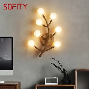 Настенные светильники SOFITY Nordic, современные светодиодные креативные роскошные бра из смолы для дома, гостиной, спальни, прикроватного декора