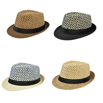 Соломенная шляпа, фетровая шляпа, соломенная шляпа от солнца с принтом в британском стиле, соломенная панама, Панама для активного отдыха