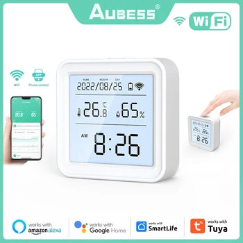 Tuya WIFI Датчик температуры влажности Гигрометр Термометр Подсветка умного дома Интеллектуальная система жизнеобеспечения Alexa Google Assistant