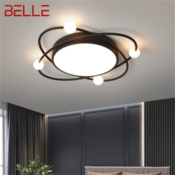 Потолочный светильник BELLE Nordic Современные черные круглые светильники со светодиодной подсветкой для гостиной