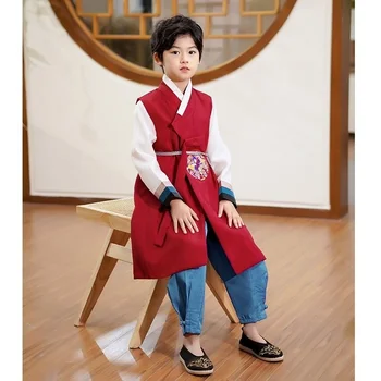 Корейская традиционная одежда для мальчиков, Древние халаты, Официальная одежда Этнического Двора, Сценический костюм для выступлений, Мужской Многоцветный Ханбок