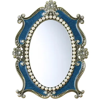 Зеркало в стиле ретро, Зеркало для макияжа, Зеркало принцессы, Настольное зеркало, Настольное зеркало, Зеркало для переодевания в спальне, Большое