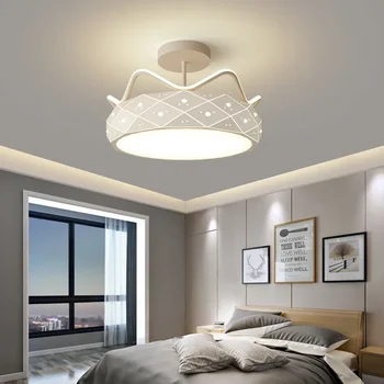 Потолочный светильник в спальне Роскошная Романтическая хрустальная лампа в короне Современный минималистичный светодиодный светильник