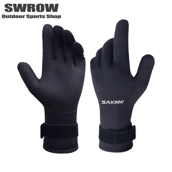 5 мм Неопреновые перчатки для дайвинга, нескользящие перчатки для плавания, для взрослых, для подводной охоты, теплые перчатки для рыбалки с защитой от проколов, перчатки для серфинга