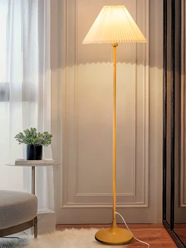 Простой деревянный торшер с расширенной выдвижной линией, декоративный светильник в японском кремовом стиле для гостиной, прикроватный светильник для спальни