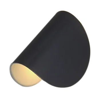 Поворотный черный настенный светильник из кованого железа, современный простой настенный светильник для спальни (белый свет)