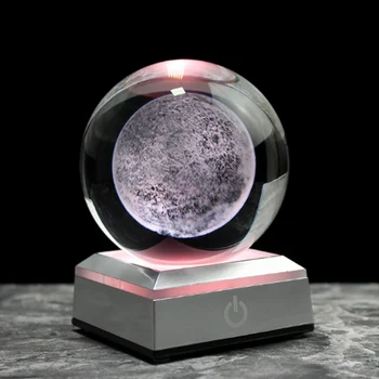 3D Модель Луны, хрустальный шар, Астрономическая Подарочная сфера, декоративный шар, Планеты, Стеклянный шар, сфера, декоративная миниатюрная модель шара