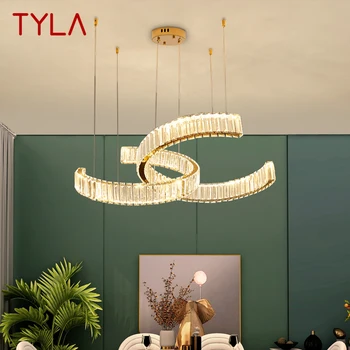 Подвесной хрустальный светильник TYLA LED Современный простой свет Роскошная кольцевая люстра Домашний декор для гостиной Столовой