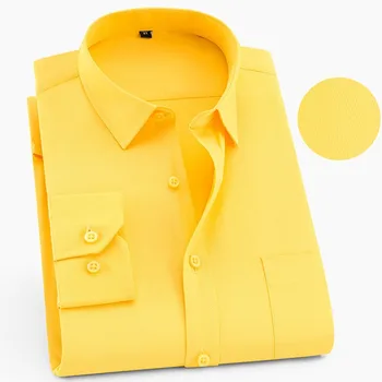 Плюс Большой Размер 9XL 8XL 7XL Мужские Повседневные Рубашки С Длинными Рукавами Slim Fit Мужская Социальная Деловая Рубашка Модный Бренд Solid Color