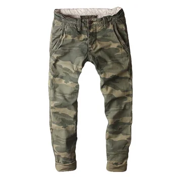 Ретро камуфляжные брюки карго Мужские военные Тактические Облегающие хлопчатобумажные брюки в армейском стиле Повседневные Джоггеры Уличная одежда