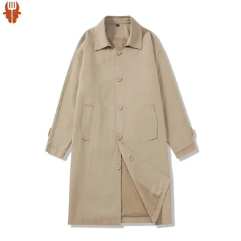 Тренч Для мужчин, легкое Весенне-осеннее Тонкое пальто, длинные куртки в Японском стиле, модная одежда 2024 года