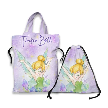 Сумки для ланча из аниме Disney Princess Tinker Bell A7064, Индивидуальная Мультяшная сумка на шнурке, Повседневная сумка для хранения, Подарок Унисекс