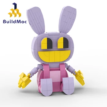 BuildMoc Удивительный цифровой цирк, Джакс, Ролевой кролик, Строительные блоки, Милые персонажи аниме, Игрушки для детей, Рождественские подарки для детей