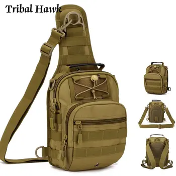 Тактическая сумка через плечо Военный рюкзак Molle Camo Sling для армейцев на рыбалке, в кемпинге, на охоте, в пешем туризме, Водонепроницаемая Нейлоновая нагрудная сумка