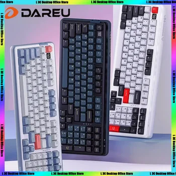 Dareu A98 Master Трехрежимная беспроводная проводная клавиатура Bluetooth с возможностью горячей замены Игровой клавиатуры, конструкция прокладки, Регулируемые колпачки для клавиш PBT Rgb